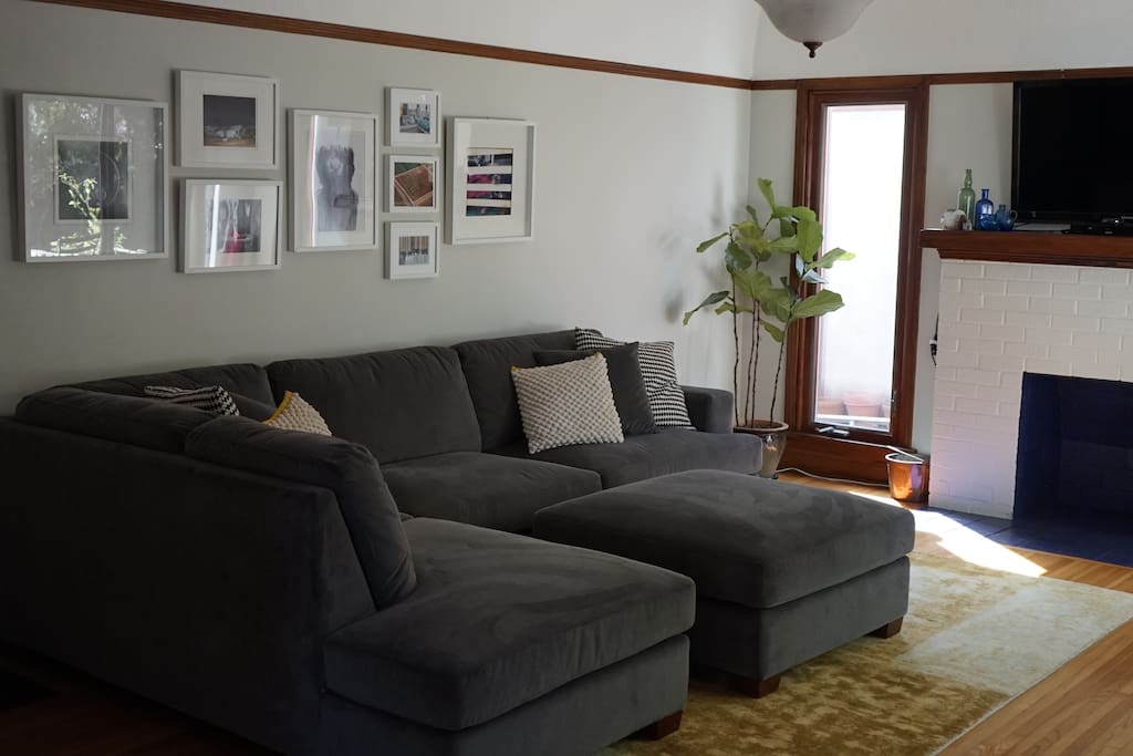 Living room - TV has Roku. Record player not pictured.