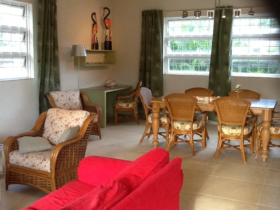 living room, dining table & desk