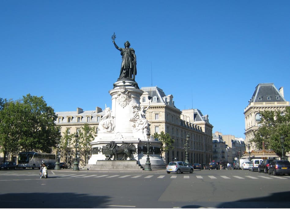 Center of Paris, République, where all metros are.