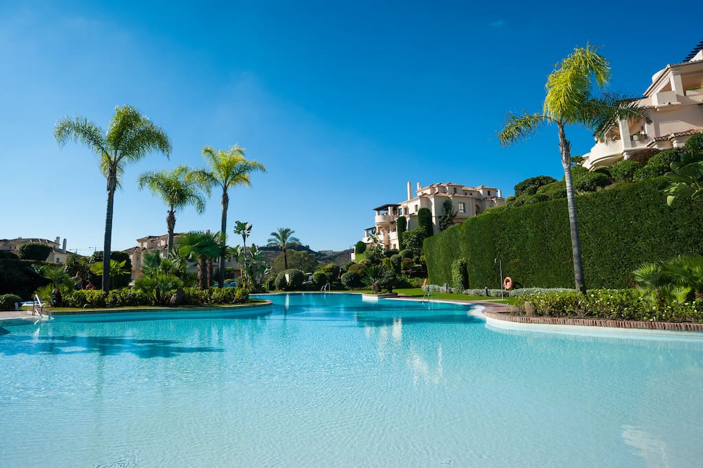The main beach style pool