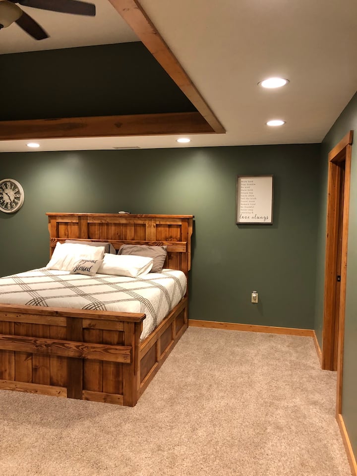 Master bedroom with king size bed
