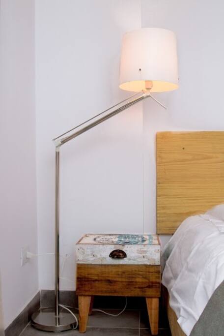 bedside table made from recycled wood