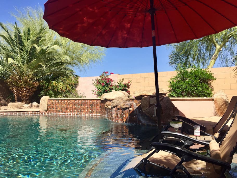 Nothing like taking in the warmth of the Arizona sun in the privacy of your own back yard. Enjoy a relaxing dip in the pool and sit back with a refreshing beverage.