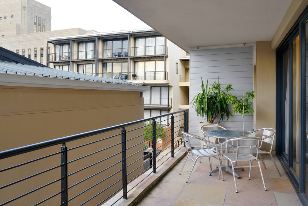 Large covered balcony