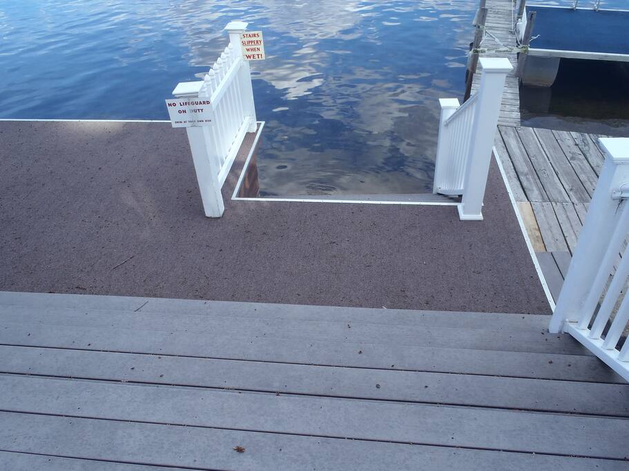 Steps into the water