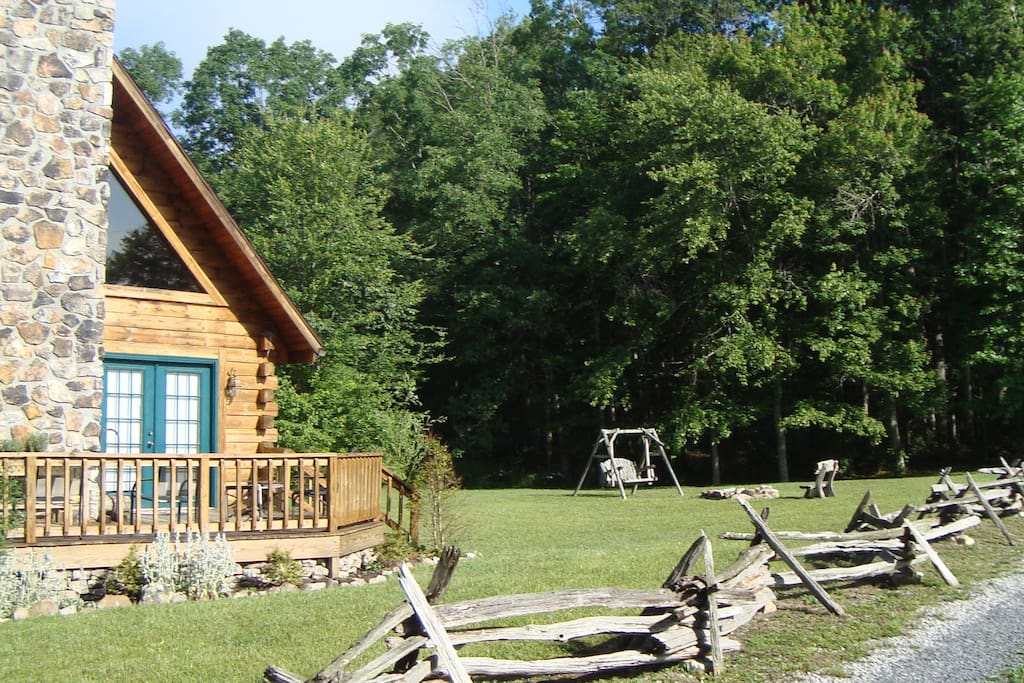 Playground next to the cabin
