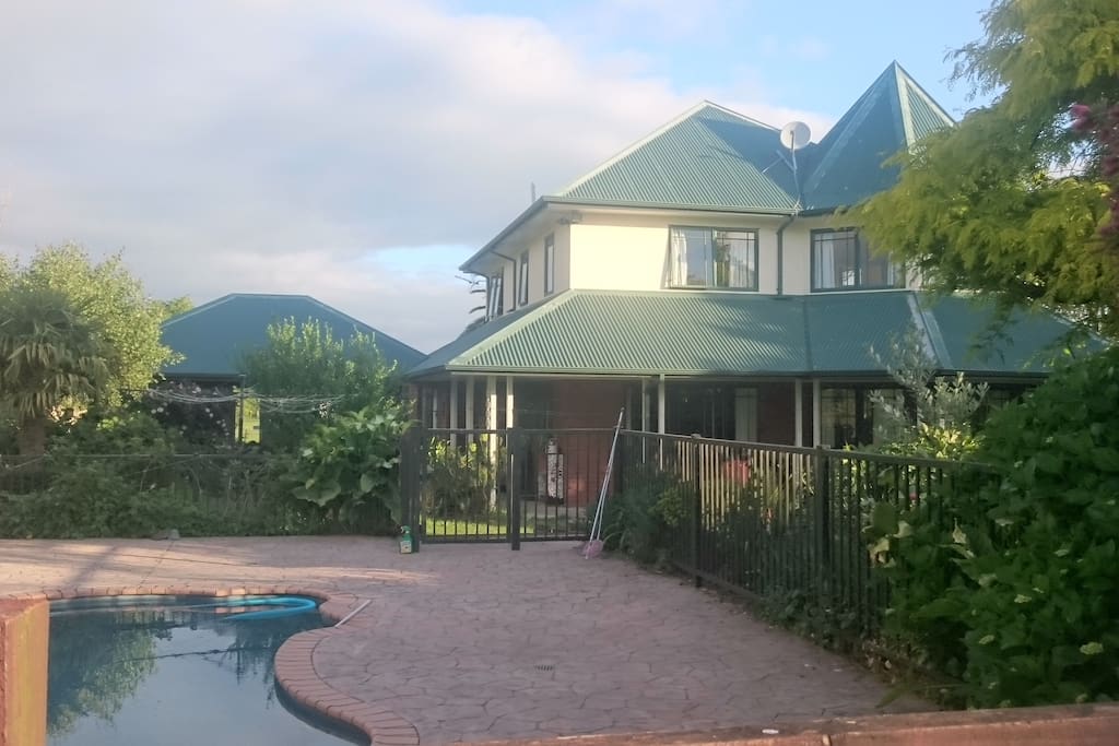 Swimming pool and garden area