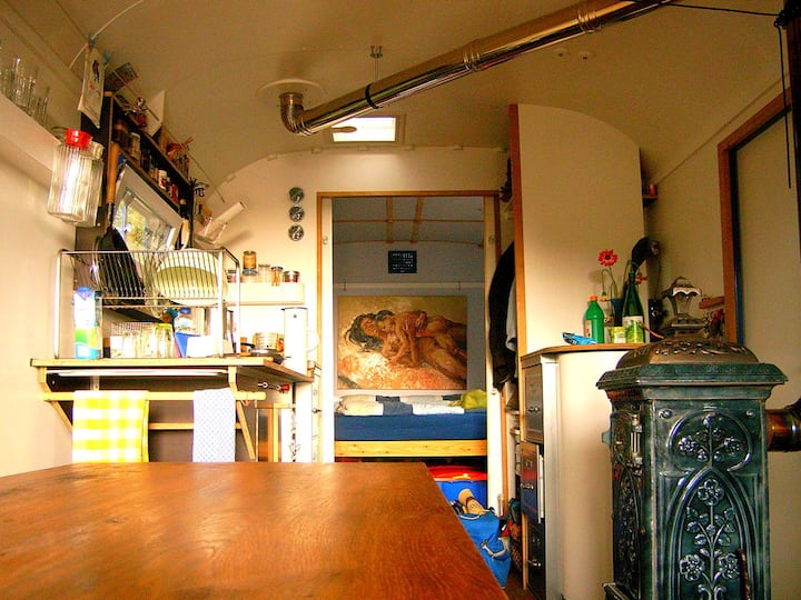 View from lounge to kitchen and bedoom, - untidy, not when you come :)
