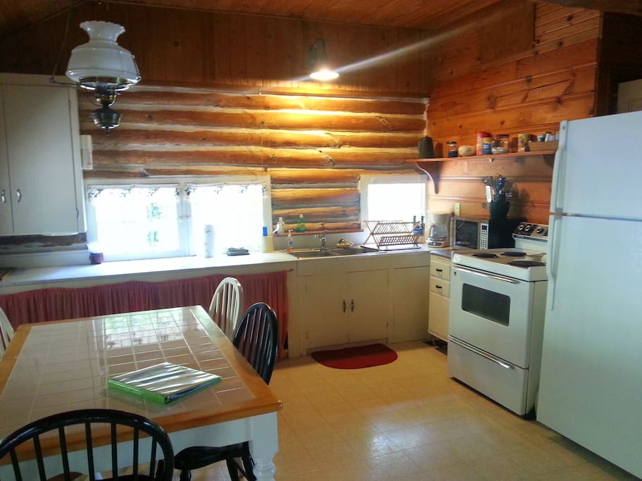 Kitchen/Dining Area stocked and ready for meal preparation.