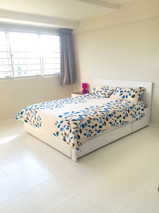 It's a very spacious room and our previous guests mentioned our bed is comfortable. There is a hard and soft pillow to cater to different preferences.