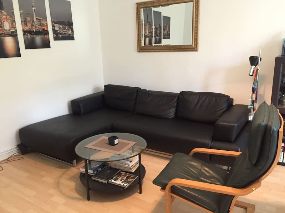 Living room with studio couch (suitable for 1-2 persons)