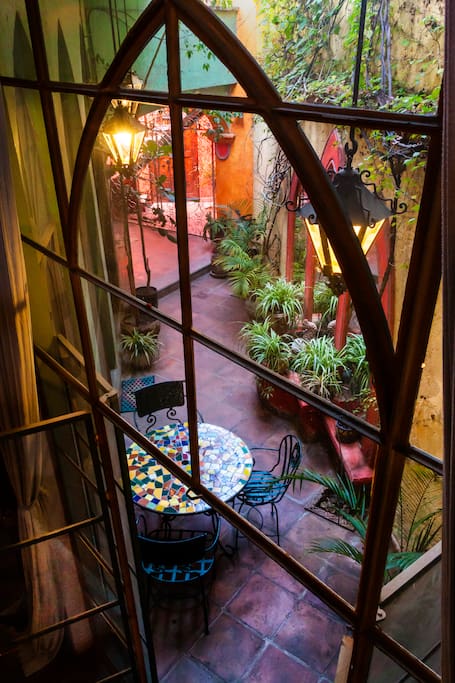 Outdoor Garden with Dining Area as seen from the loft