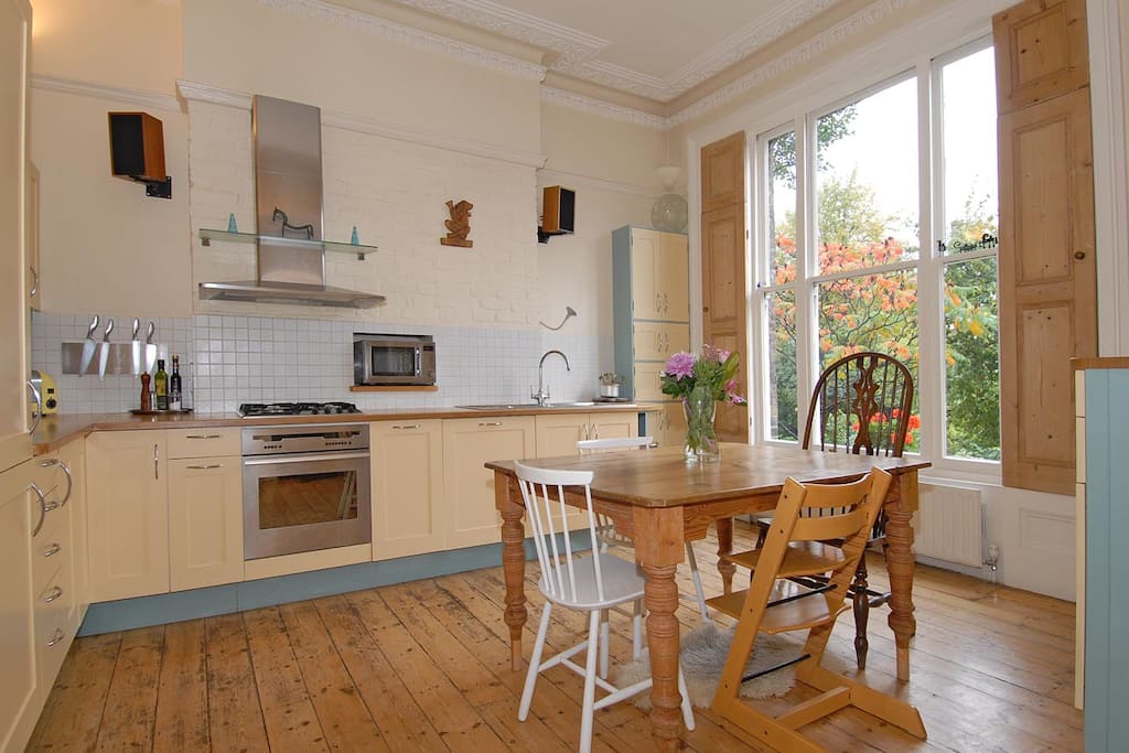 the kitchen