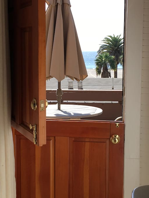 Dutch door that opens for ocean breezes.