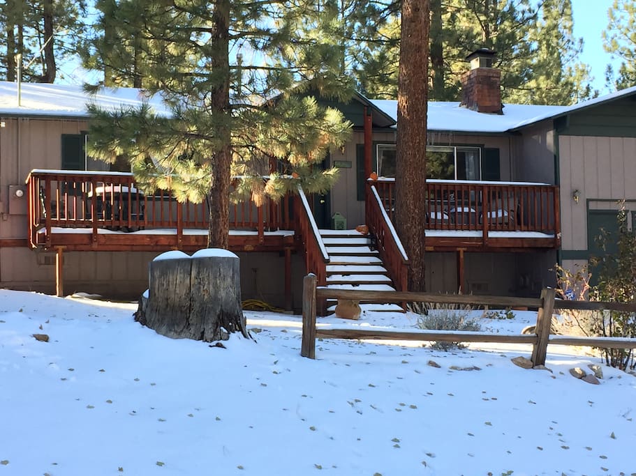 Front view of home with first snow of the season!