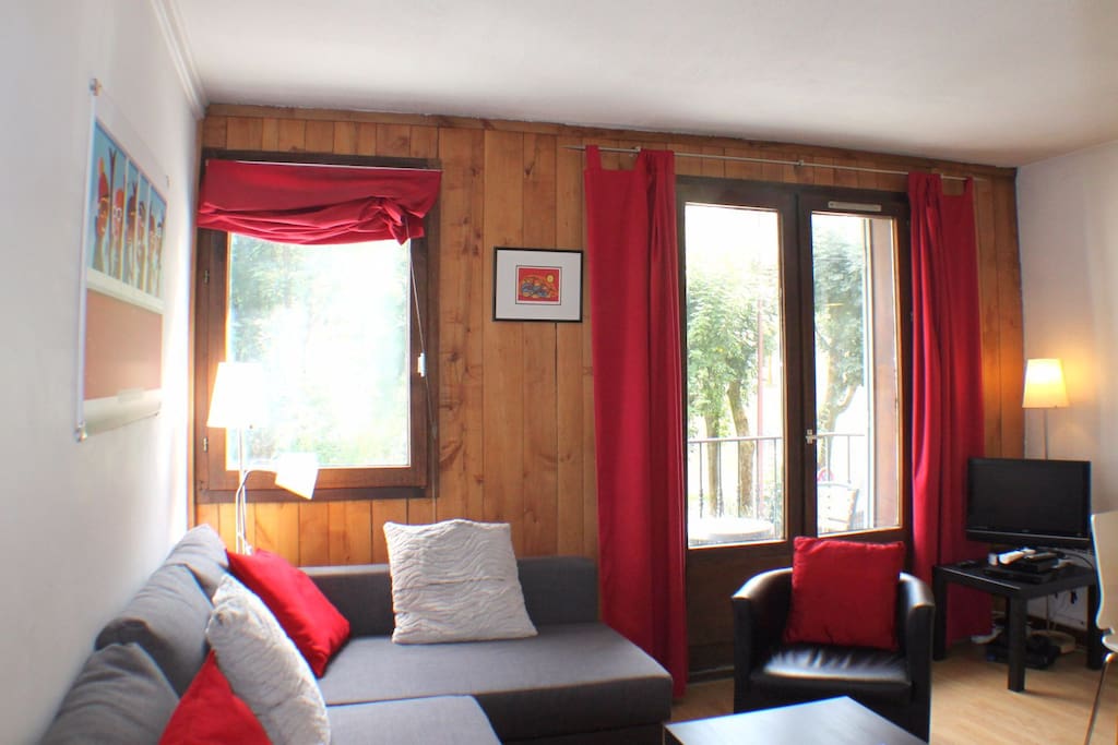 Modern living space with sofabed