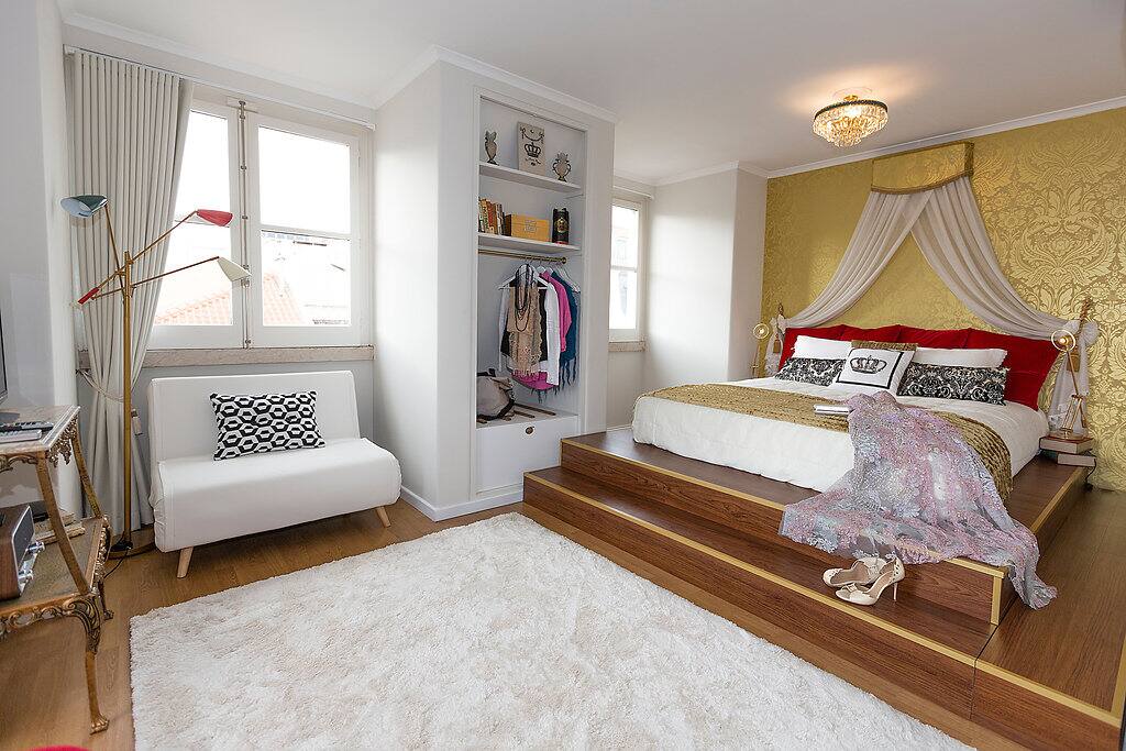 Bedroom and living room.