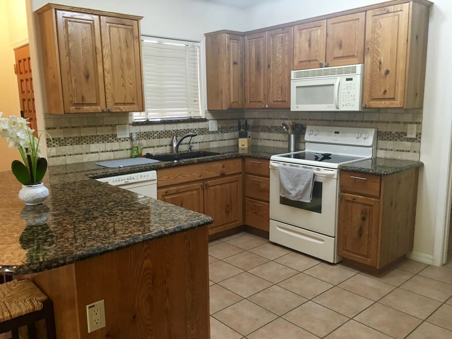 Kitchen with granite countertop