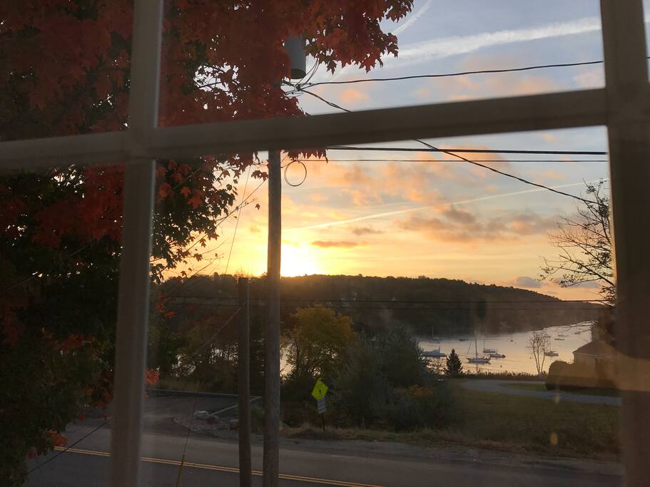 Fall sunset at Amsbury Cottage