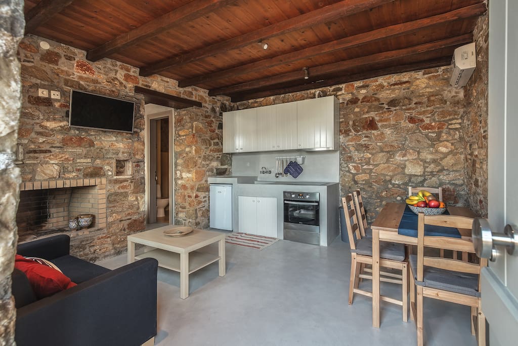 Kitchen and seating area