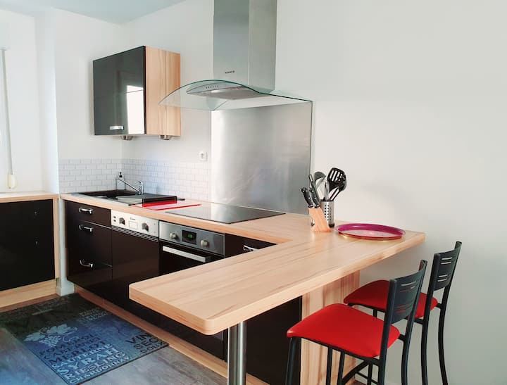 Beautiful bright apartment south train station with parking