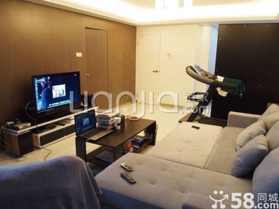 Big couch accommodating two people