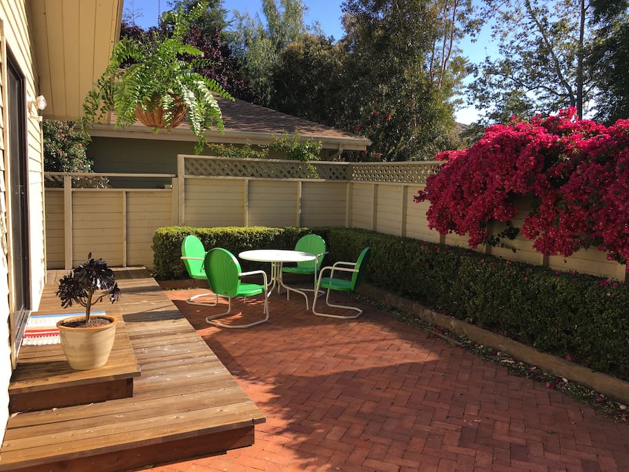 Outdoor seating in private courtyard