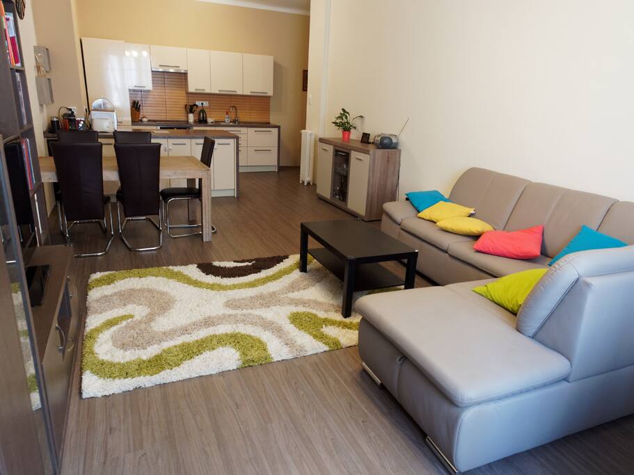 living room - kitchen