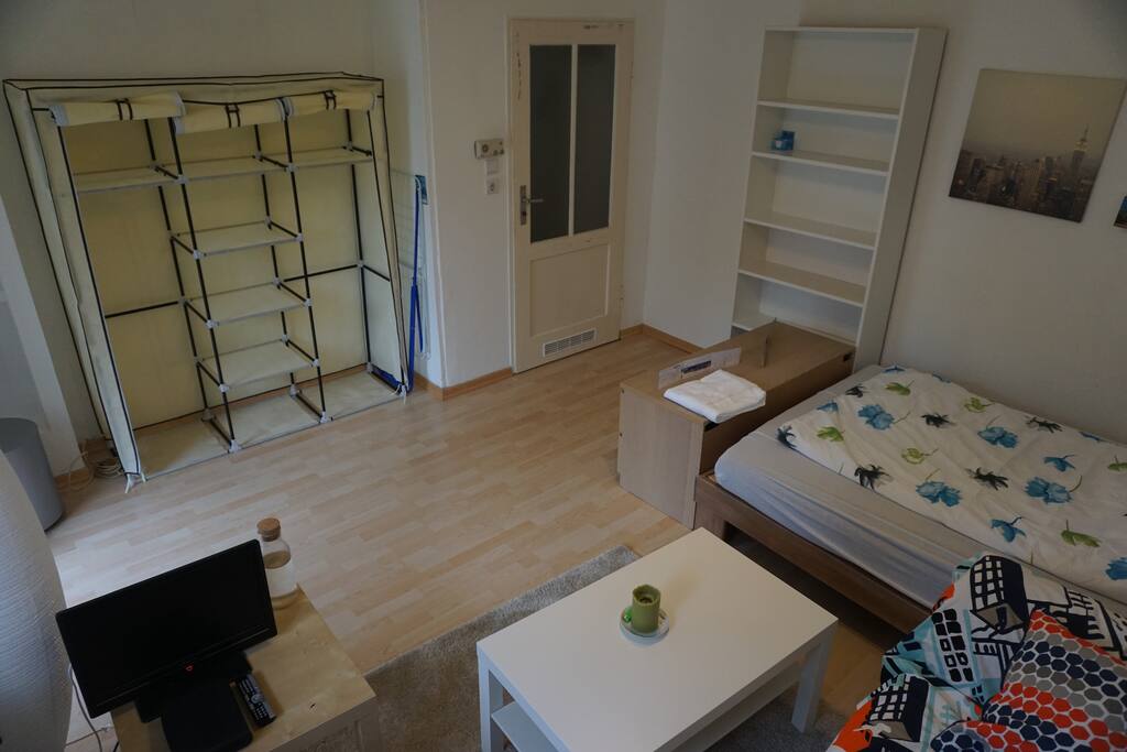 You are going to have your own wardrobe, couch and tv.