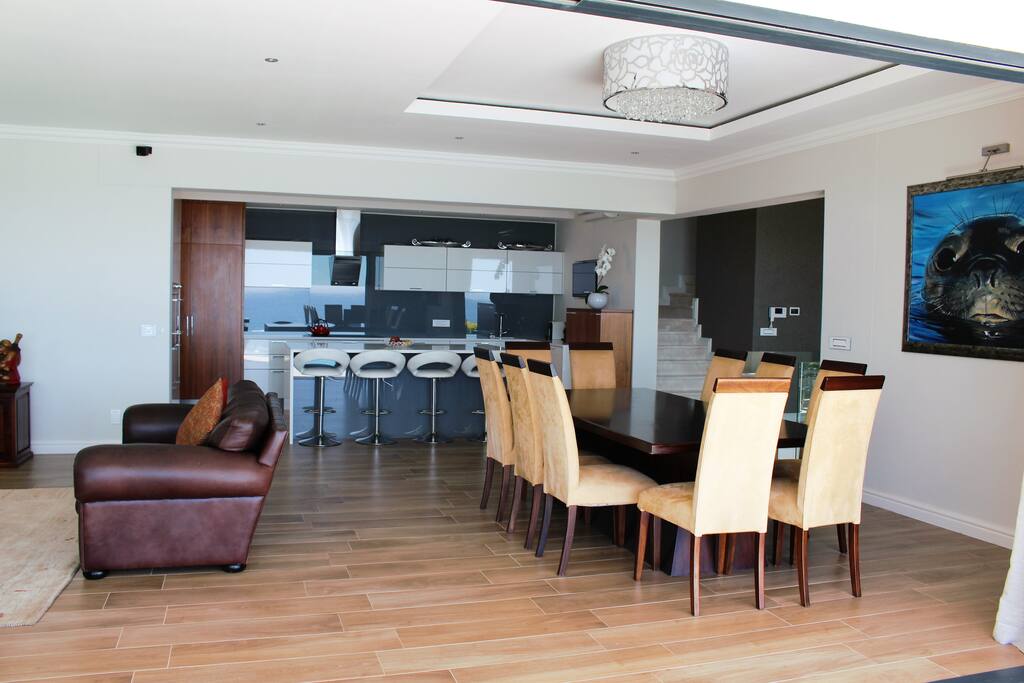 Dining Room & Kitchen in background