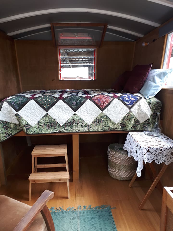 Super comfy double bed gypsy caravan