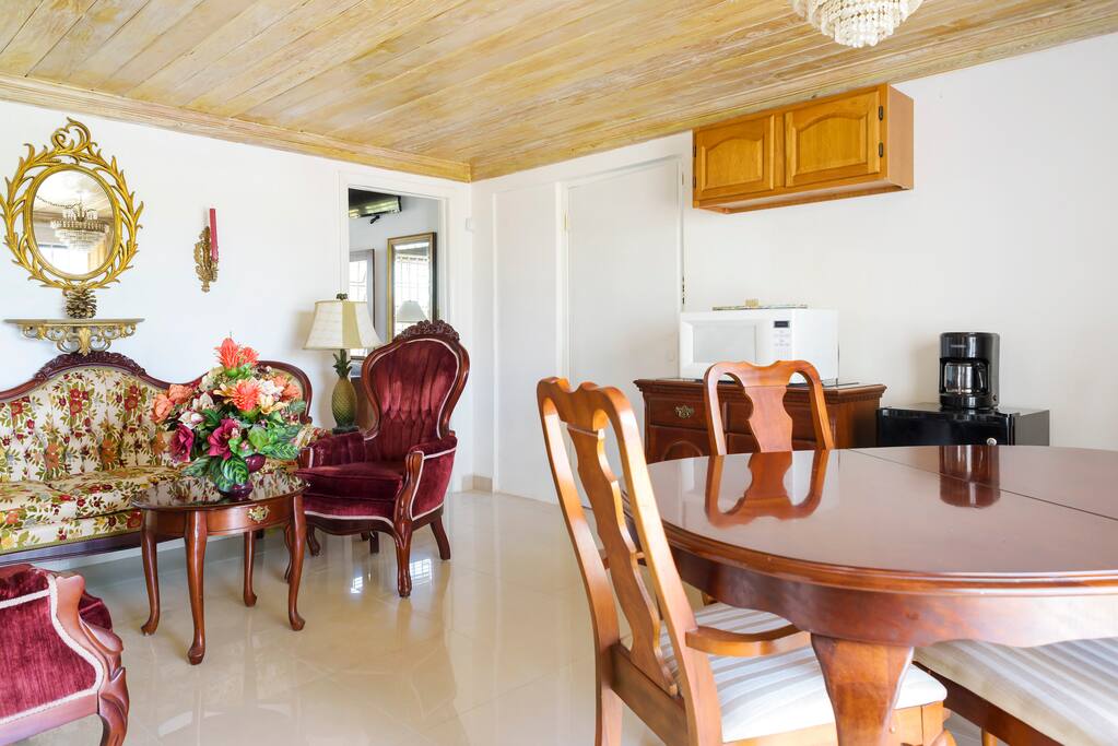 Common sitting and dining area