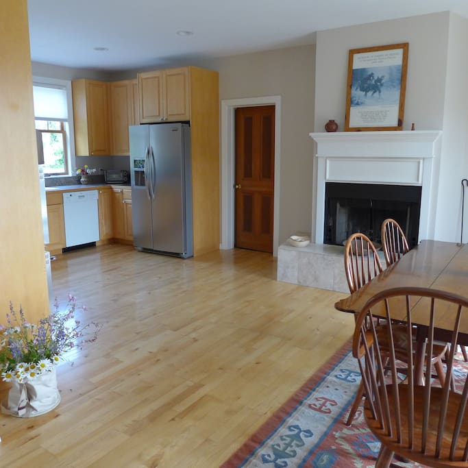 Dining room is just steps from the kitchen