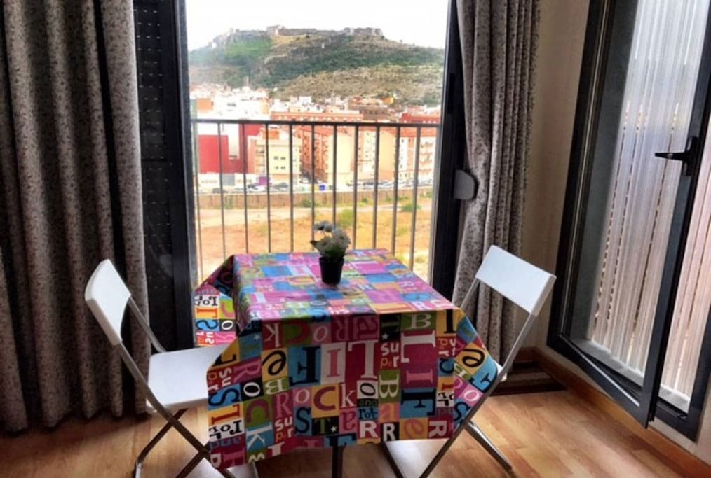 You can take a breakfast with nice views of the castle :)