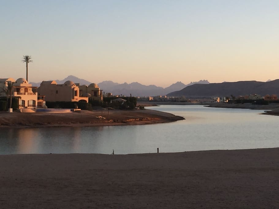 Lagoon & mountains behind (view from balcony)