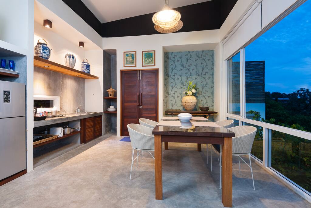 kitchen in the blue villa.