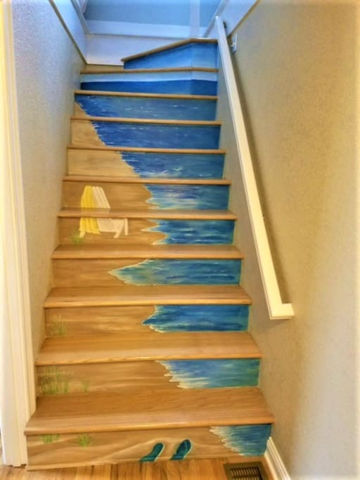 Stairs leading to upstairs master suite/loft.