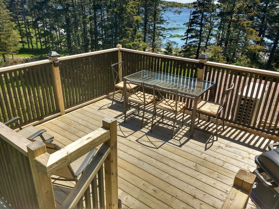 Second story deck overlooking St. Margaret's Bay. Seating for six. Bbq and utensils.