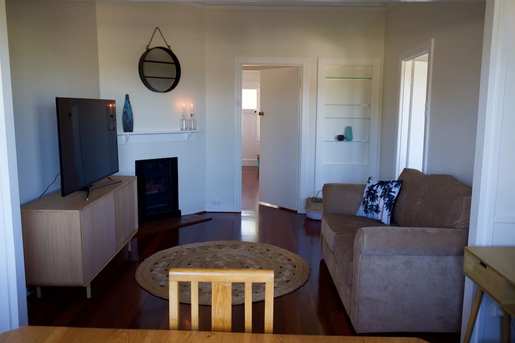 Beachy, contemporary and stylish lounge with new smart TV and wireless internet