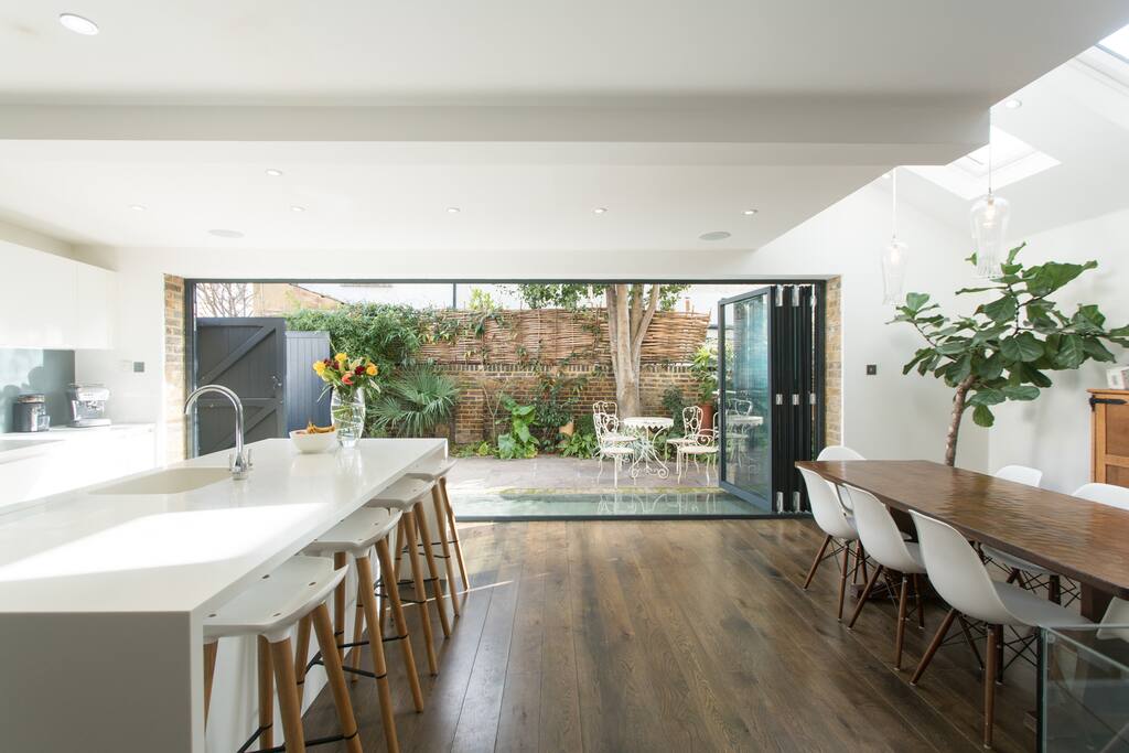 Large kitchen diner with outside space