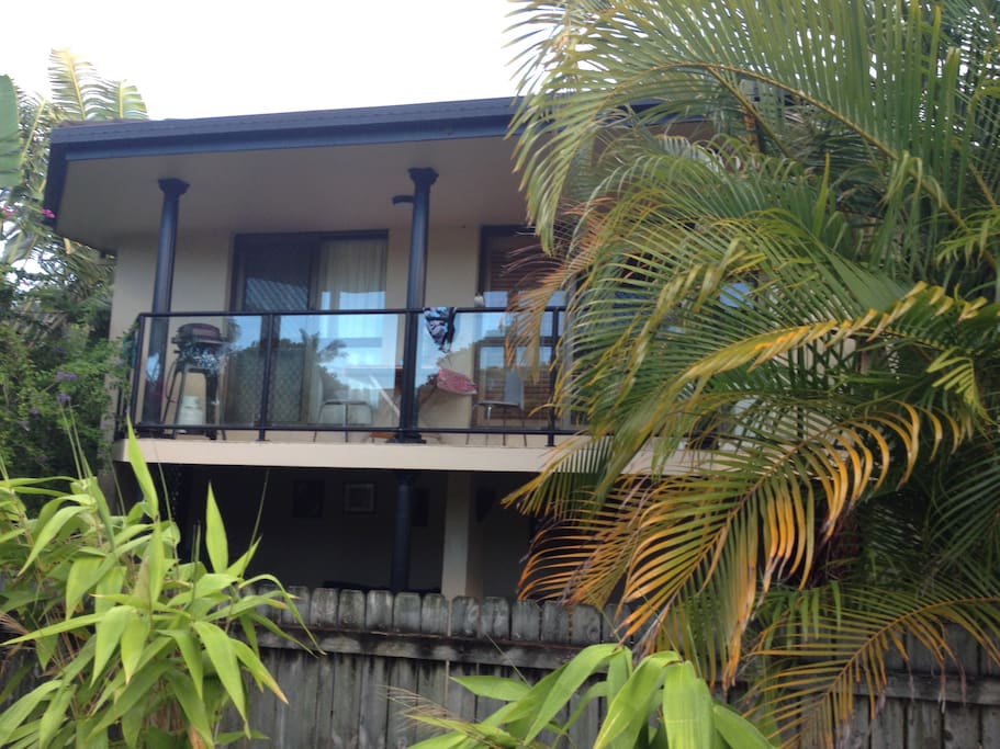 The apartment from the lane it overlooks