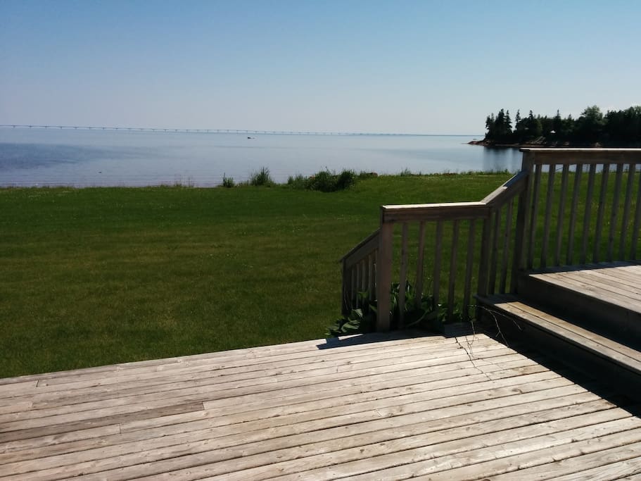 Sit on the deck and enjoy the view of the Confederation Bridge