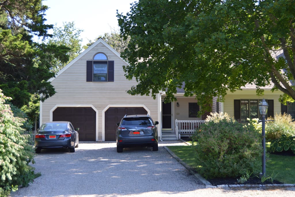 driveway parking, access to two car garage