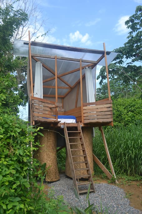 Treehouse with private shower and eco toilet.