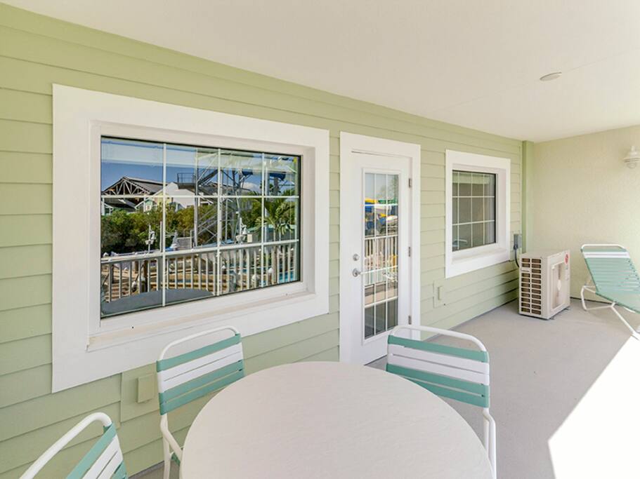 Balcony facing the water park