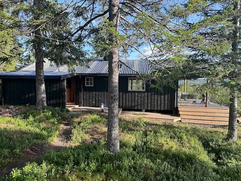 Cozy cabin in Verdalsfjella with panoramic views.