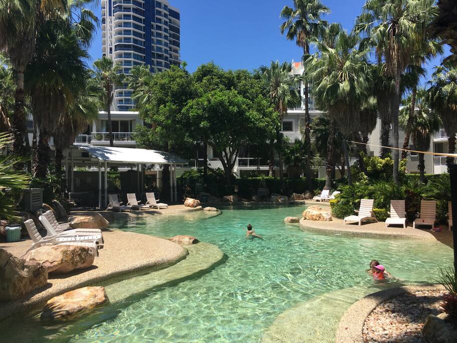 Complex has a large pool with sun lounges, spa and shaded BBQ area.