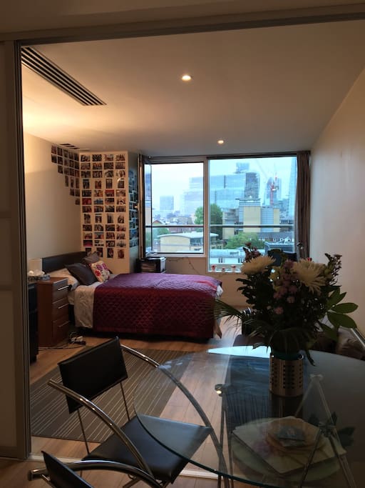 Views of London skyline from Lounge/Bedroom