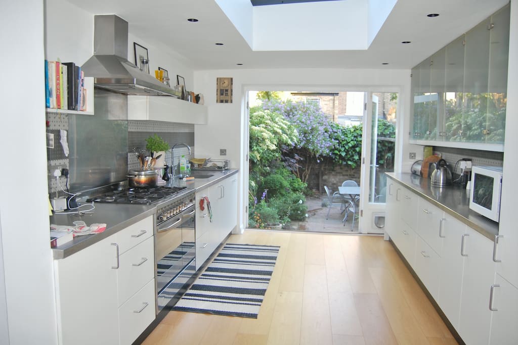 Kitchen looking out to south facing garden