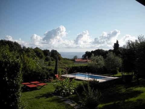 Villa with pool, garden, sea view